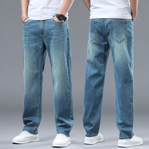 Herren Extraweite Denim-Baggy-Jeans mit geradem Bein & soften Waschungen Echoarchiv