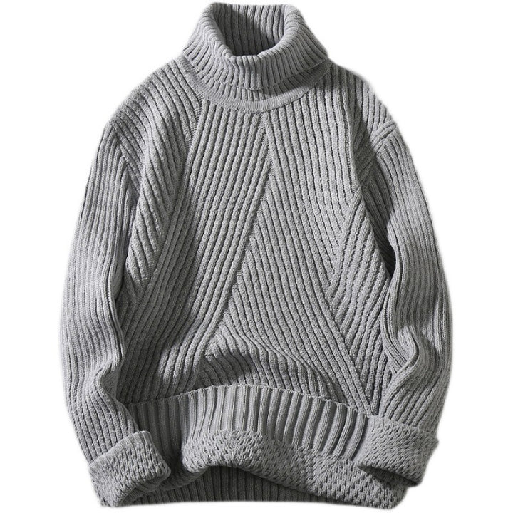 Herren nan strukturierter Rollkragenpullover mit diagonaler Rippstruktur und schlanker Passform Echo Archiv