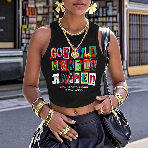 Damen Crop-Top mit kreativem Schriftzug und modernem Grafikdesign Echo Archiv
