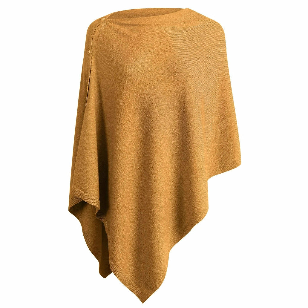 Damen vielseitiger Poncho aus hochwertiger Materialmischung – Célinea