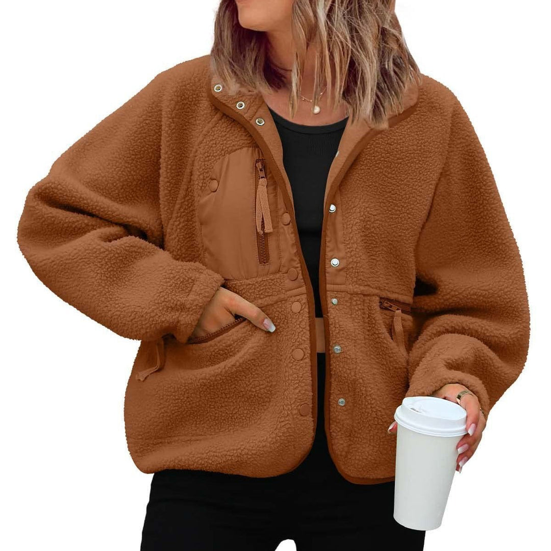 Damen kuschelige Fleecejacke mit praktischen Taschen Echoarchiv