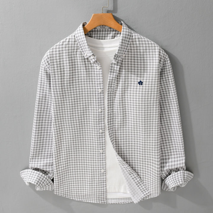 Herren Kariertes Baumwollhemd mit Button-Down-Kragen und relaxed Fit Echoarchiv