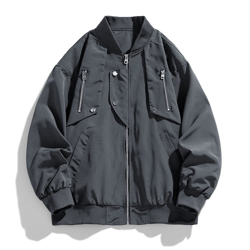 Herren urbane Bomberjacke mit kreativem Design und funktionalen Taschen Echoarchiv