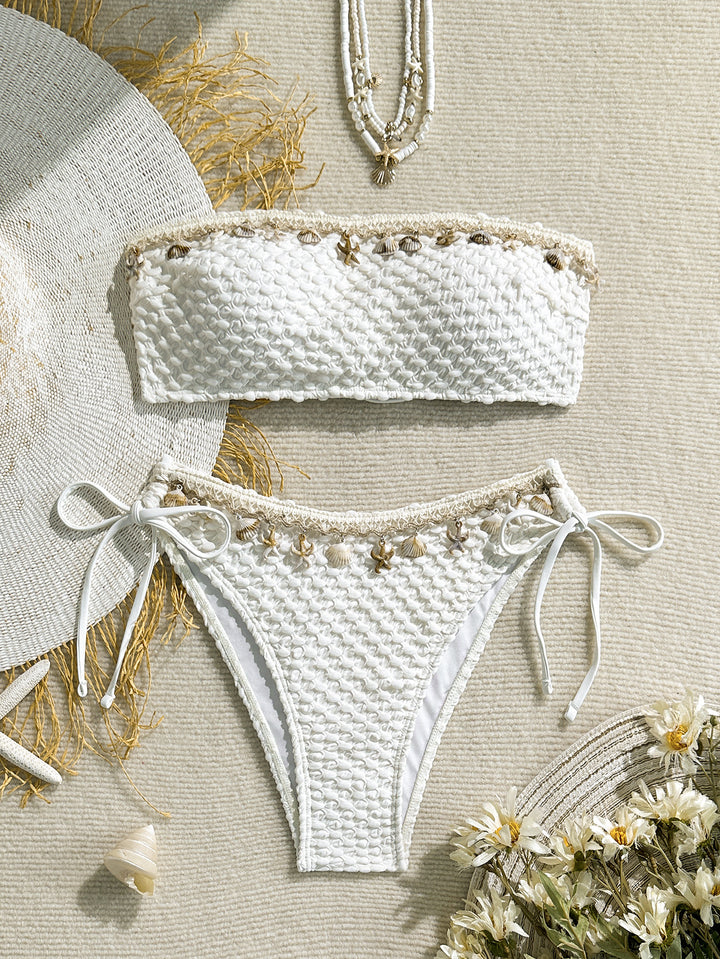 Damen Bandeau-Bikini mit edlen Muschelverzierungen Echo Archiv