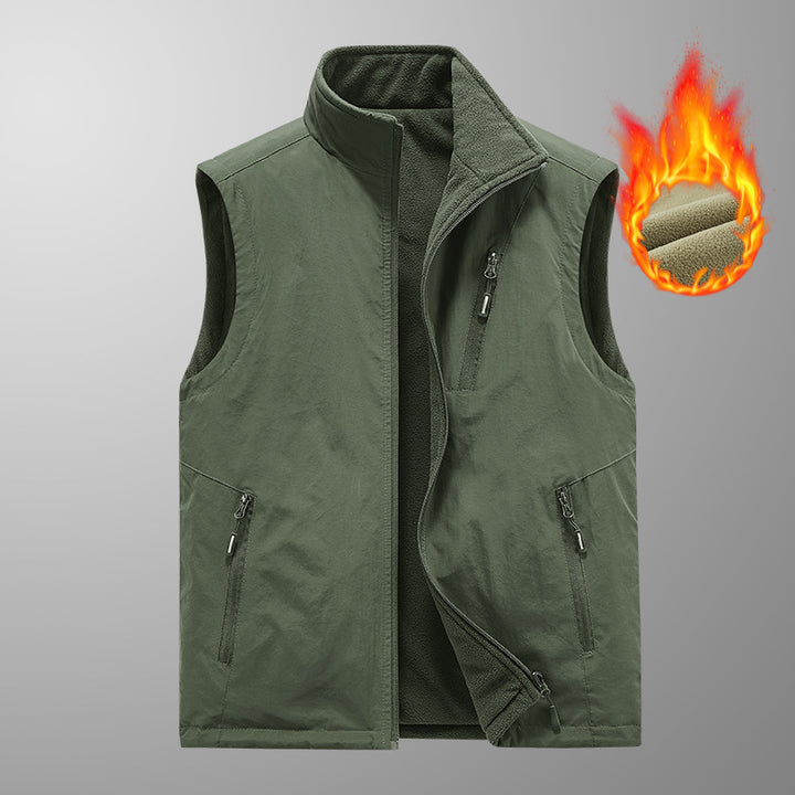 Herren Wärmende Fleece-Jacke ohne Ärmel Echo Archiv