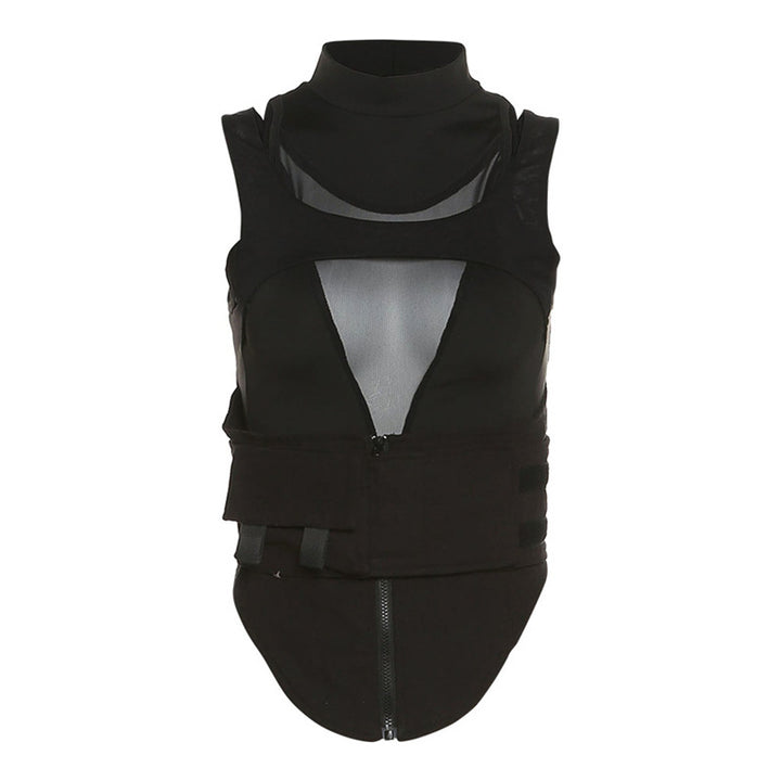Damen Sportliches Tanktop mit innovativem hochgeschlossenem Design und verstellbaren Riemen Echo Archiv