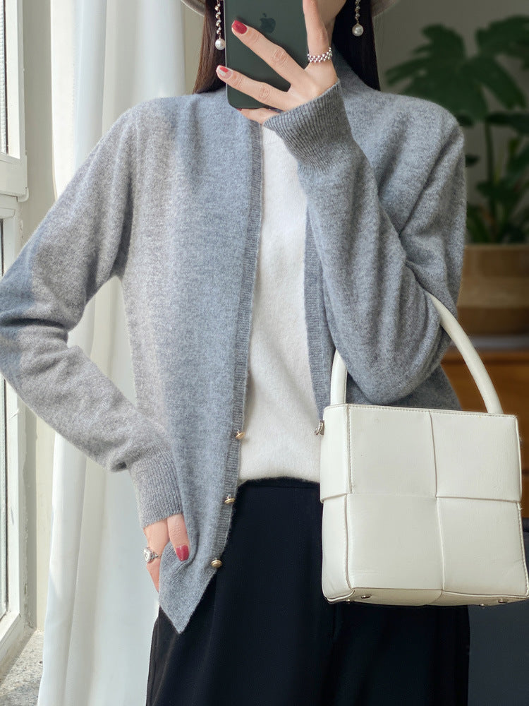 Damen Offener Feinstrick-Cardigan im Mohair‑Look mit geradem Saum und schmalen Bündchen Echoarchiv