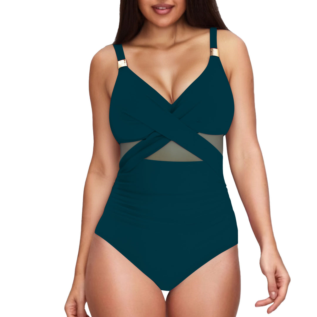 Damen Eleganter Einteiler mit transparenter Einsätzen Echo Archiv