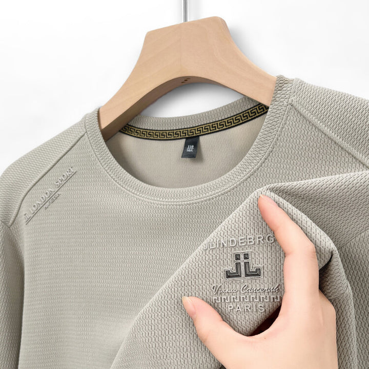 Herren modisches Langarmshirt mit strukturiertem Gewebe Echoarchiv
