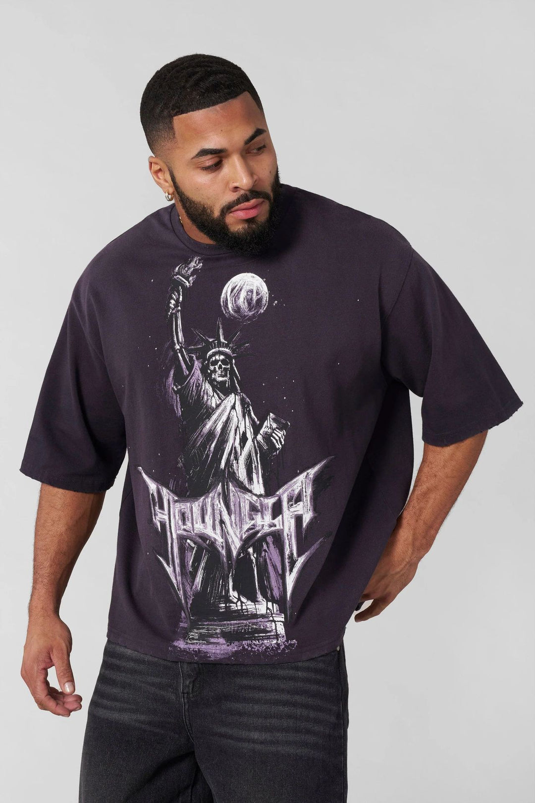 Herren Künstlerische Grafik Übergröße T-Shirt Echoarchiv