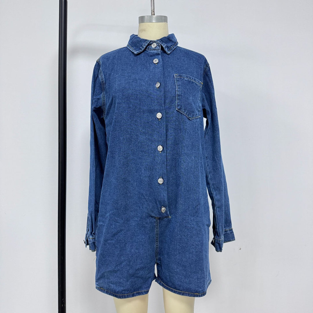 Damen Jeans-Overall mit Kurzarm und praktischen Taschen Echo Archiv