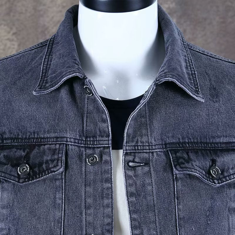 Herren Modische Denimjacke mit zwei Brusttaschen Echo Archiv