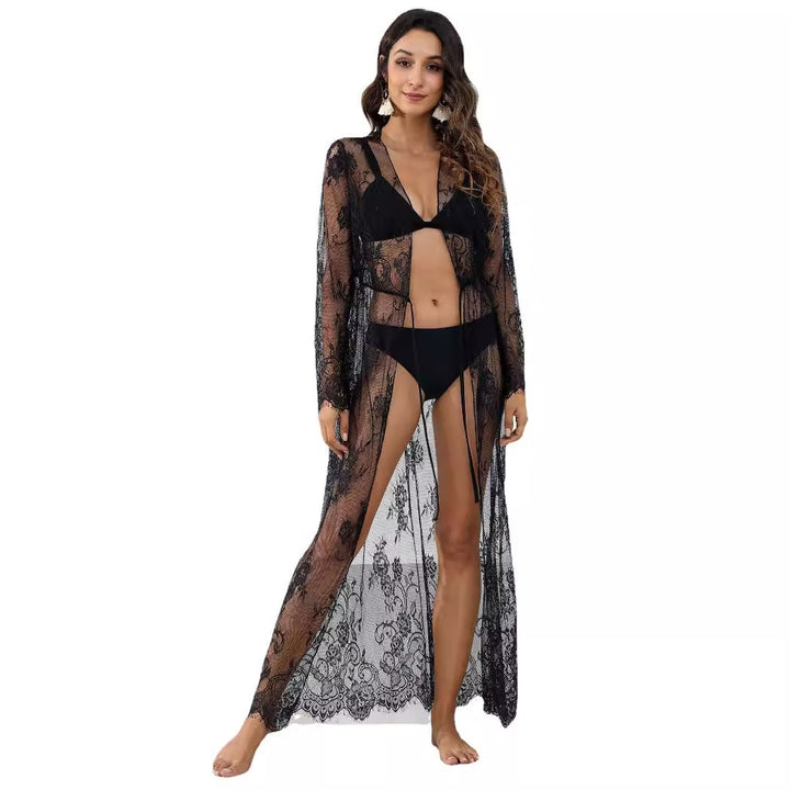 Damen transparentes Häkel-Kleid mit floralem Design Echo Archiv