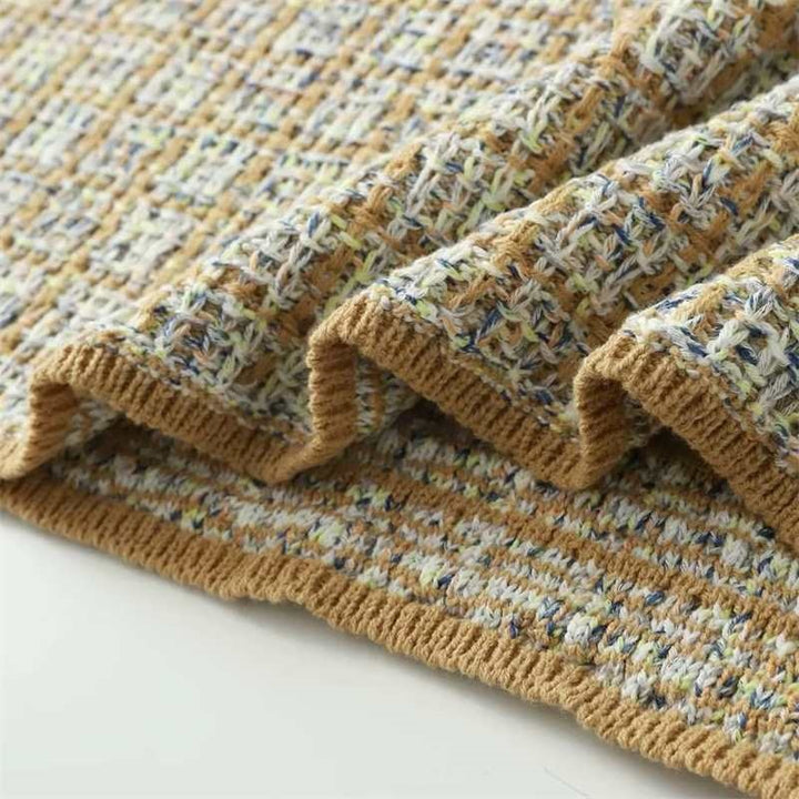 Damen Bouclé-Polo-Strickpullover mit Tweed-Effekt Echo Archiv