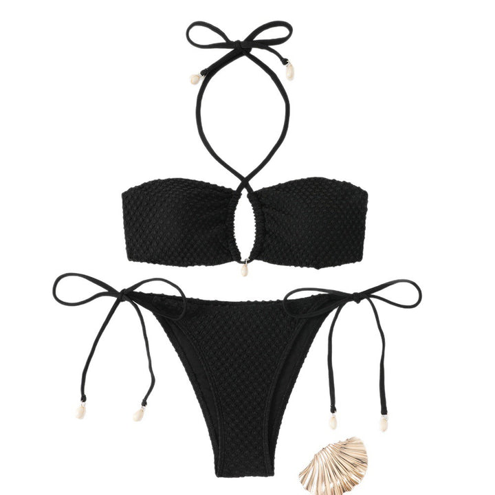 Damen Bikini-Set mit innovativem Bindemuster und modischem Cut-Out Echo Archiv