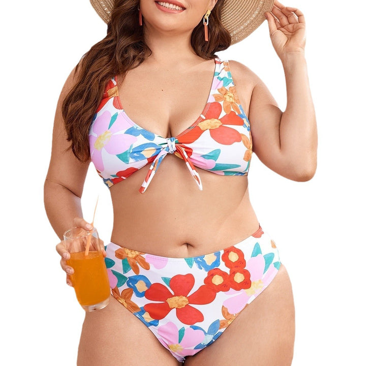 Damen Bikini-Set mit floralem Design und verstellbarem Knoten Echo Archiv