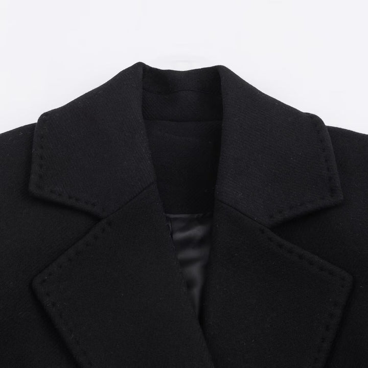 Damen Longline-Mantel mit breitem Revers und Bindegürtel Echo Archiv