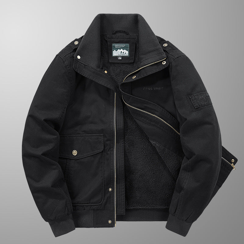 Herren Isolierter Field-Blouson mit vollem Teddyfleecefutter, verdeckter Zip-Front und Utility-Taschen Echoarchiv