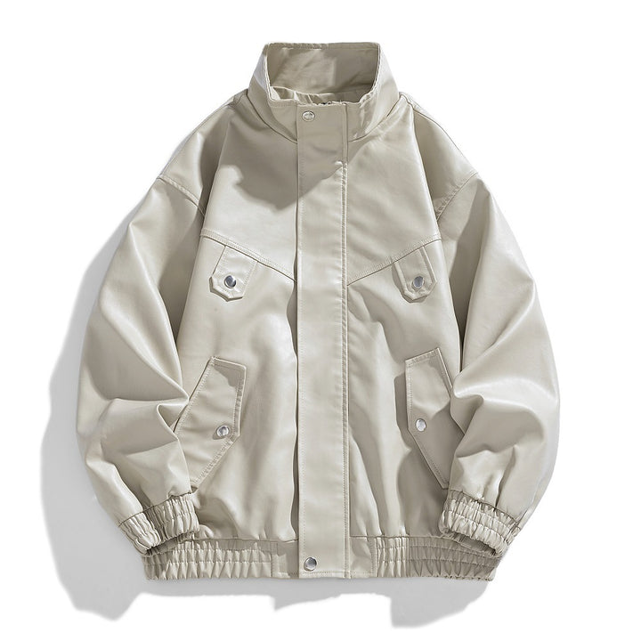 Herren Kunstlederjacke mit geräumigen Taschen und bequemen Bündchen Echoarchiv