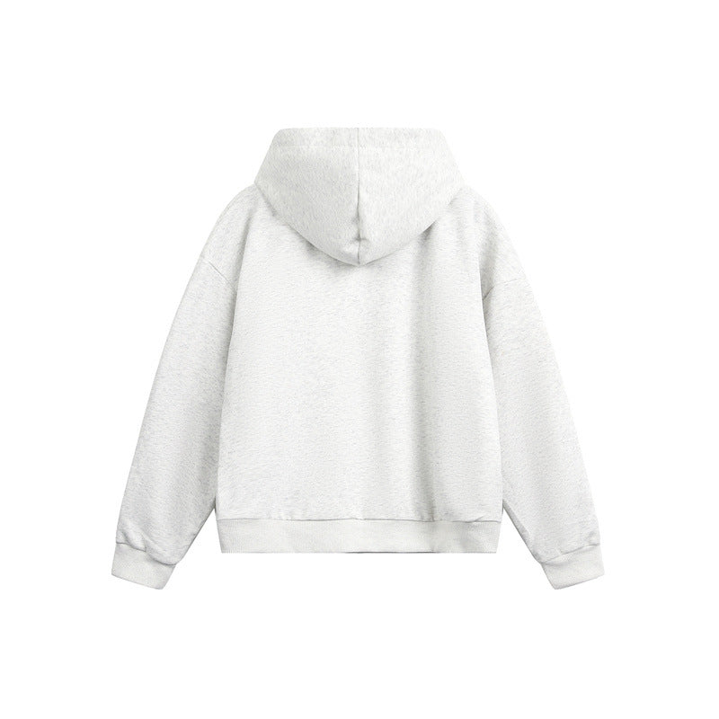 Unisex Kapuzen‑Sweatjacke mit Zweiwege‑Reißverschluss und kariertem Kapuzenfutter Echoarchiv