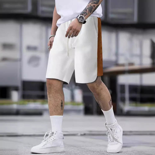 Herren lässige Sport-Shorts mit seitlichen Kontraststreifen und elastischem Bund Echoarchiv