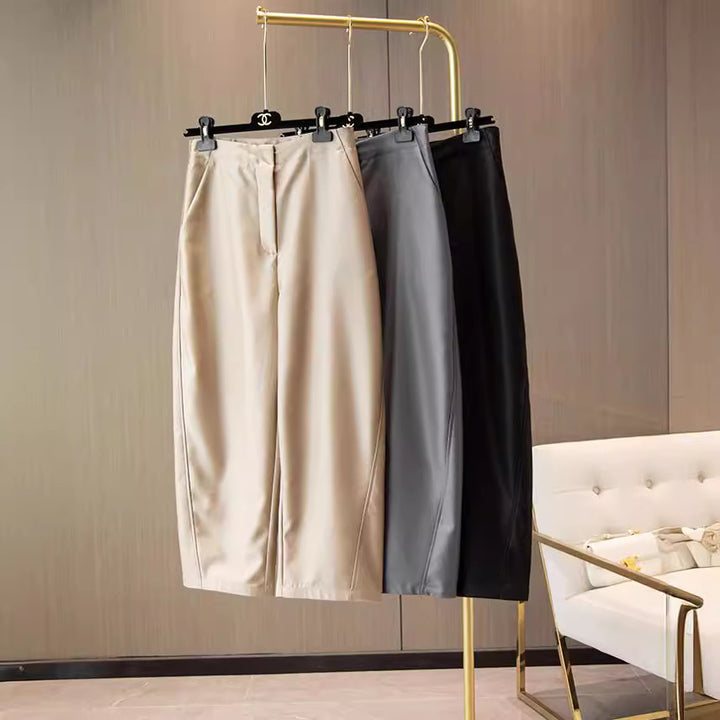 Damen Hochtaillierte Culotte-Anzughose mit weitem Bein und Bügelfalte Echo Archiv