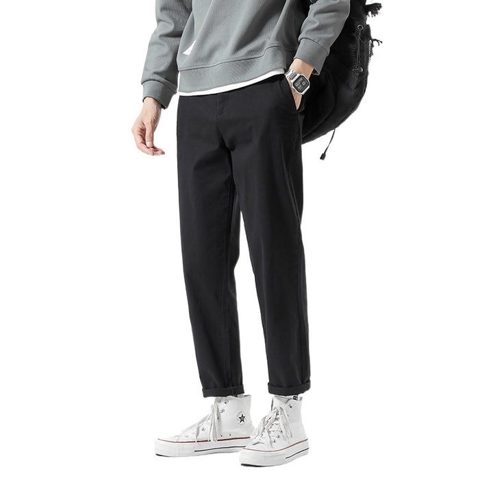 Herren lässige Chinohose mit seitlichen Taschen und elastischem Bund Echoarchiv