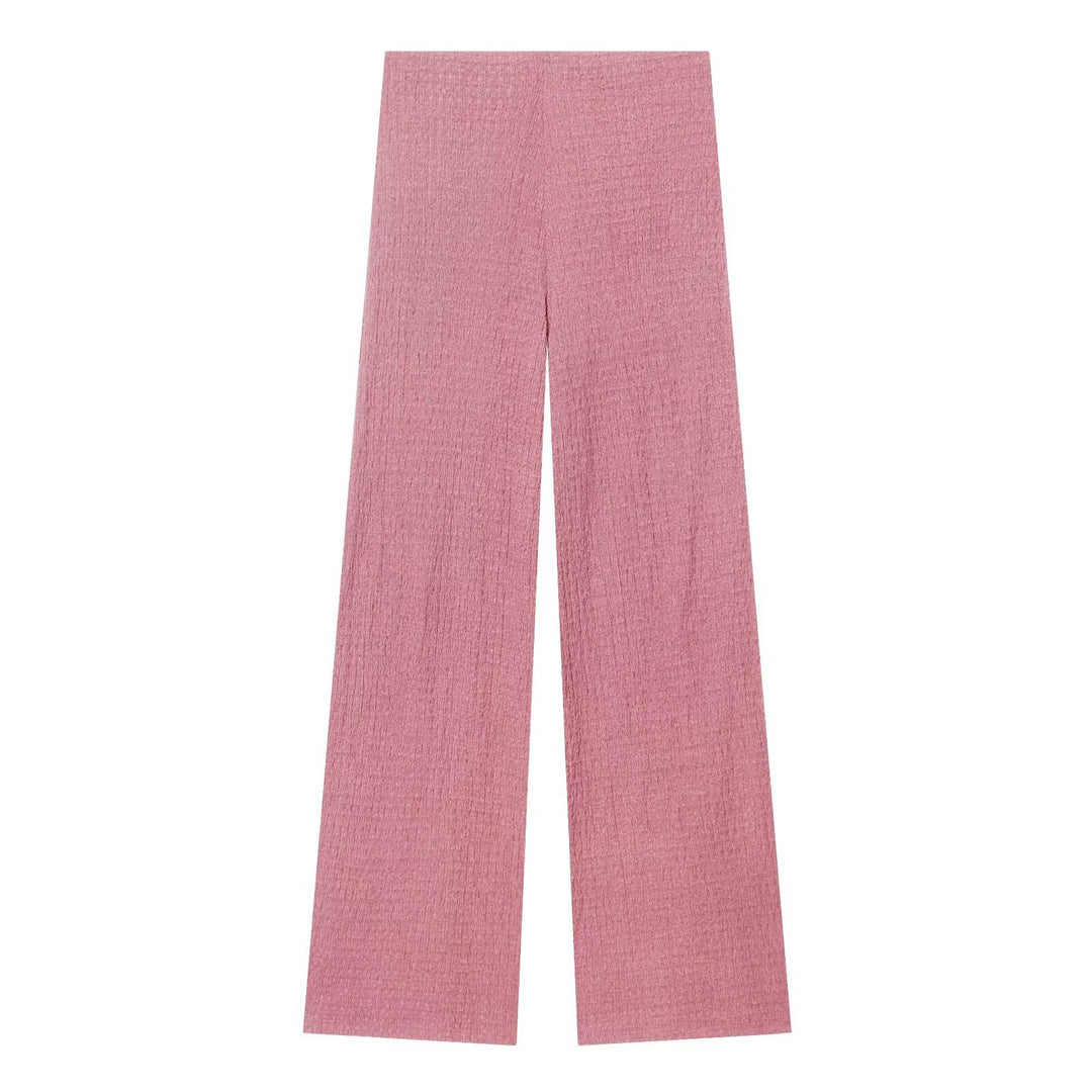 Damen Hochbundhose mit weitem Schnitt und lässiger Textur Echo Archiv