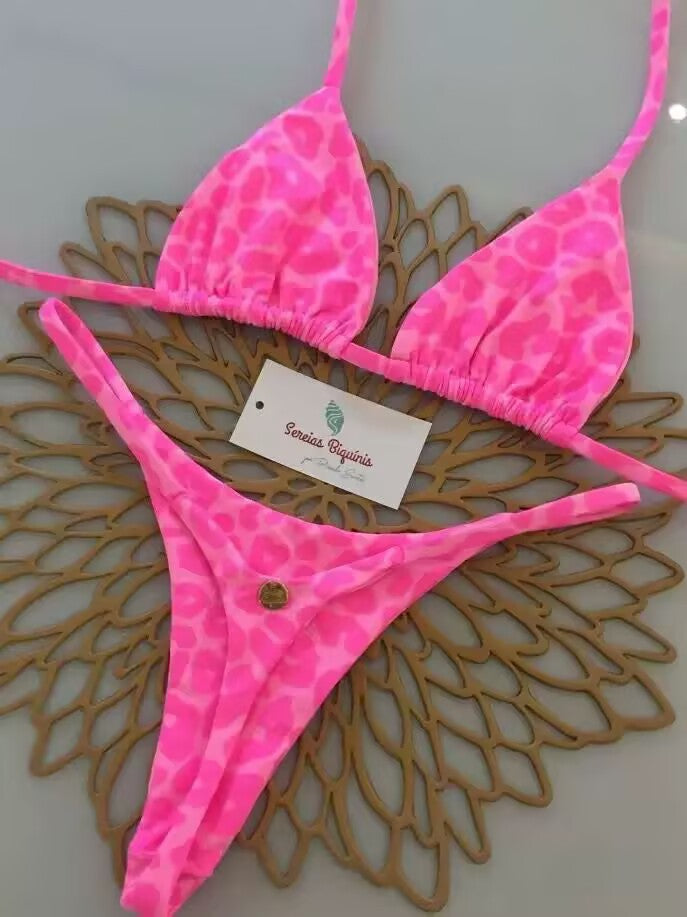 Damen Triangel-Bikini-Set mit floralen Mustern und verstellbaren Trägern Echo Archiv