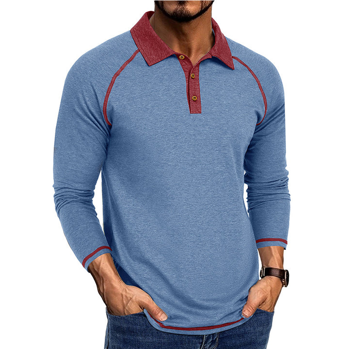 Herren Poloshirt mit kontrastierenden Akzenten und innovativem Kragen Echoarchiv