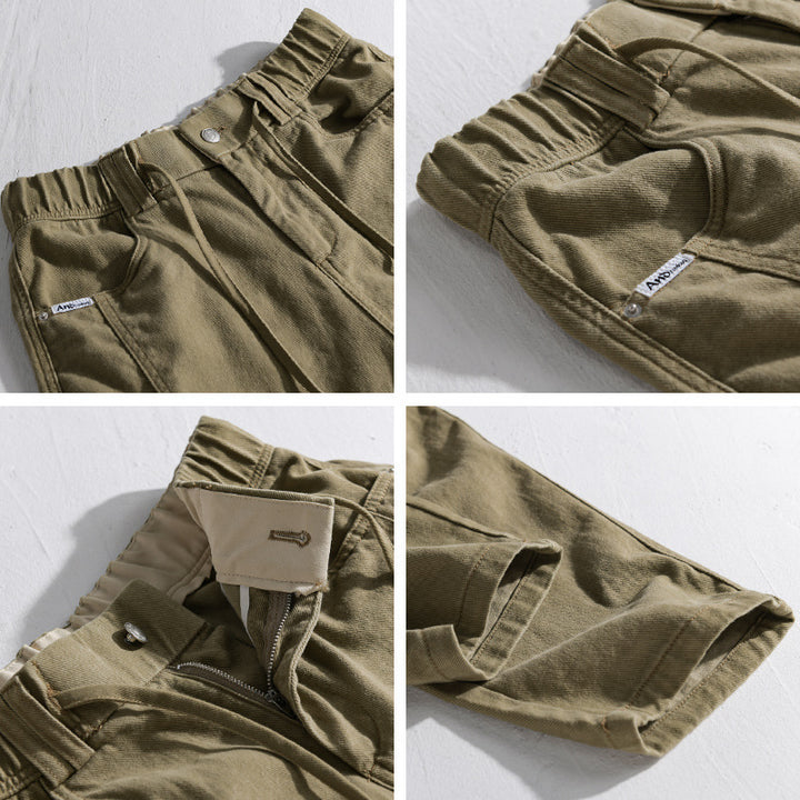 Herren Utility-Cargohose mit elastischem Bund, Tunnelzug und aufgesetzten Taschen Echoarchiv