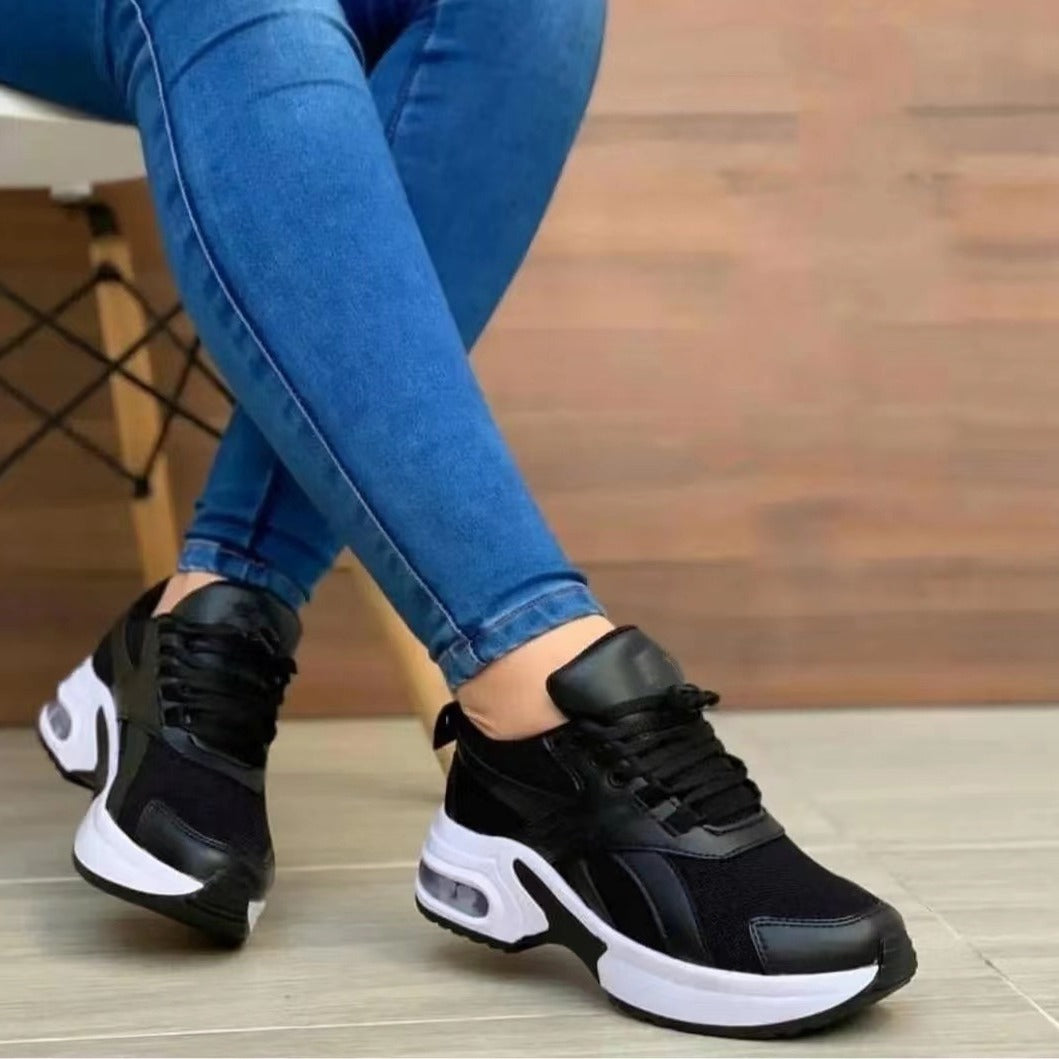 Damen nan sportliche Komfort-Sneaker mit sichtbarer Luftdämpfung, Netzgewebe und Lederoptikpaneelen Echo Archiv