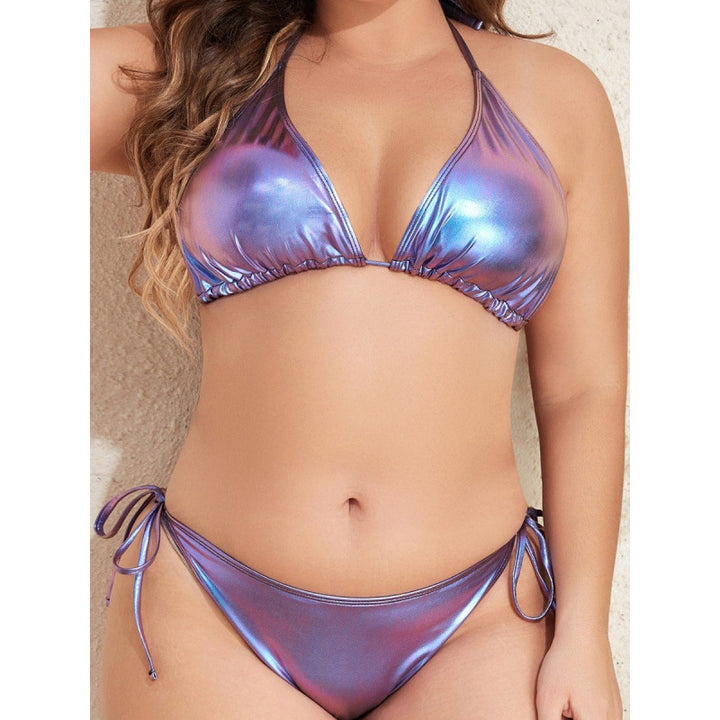 Damen Triangel-Bikini mit glänzendem Material und verstellbaren Trägern Echo Archiv