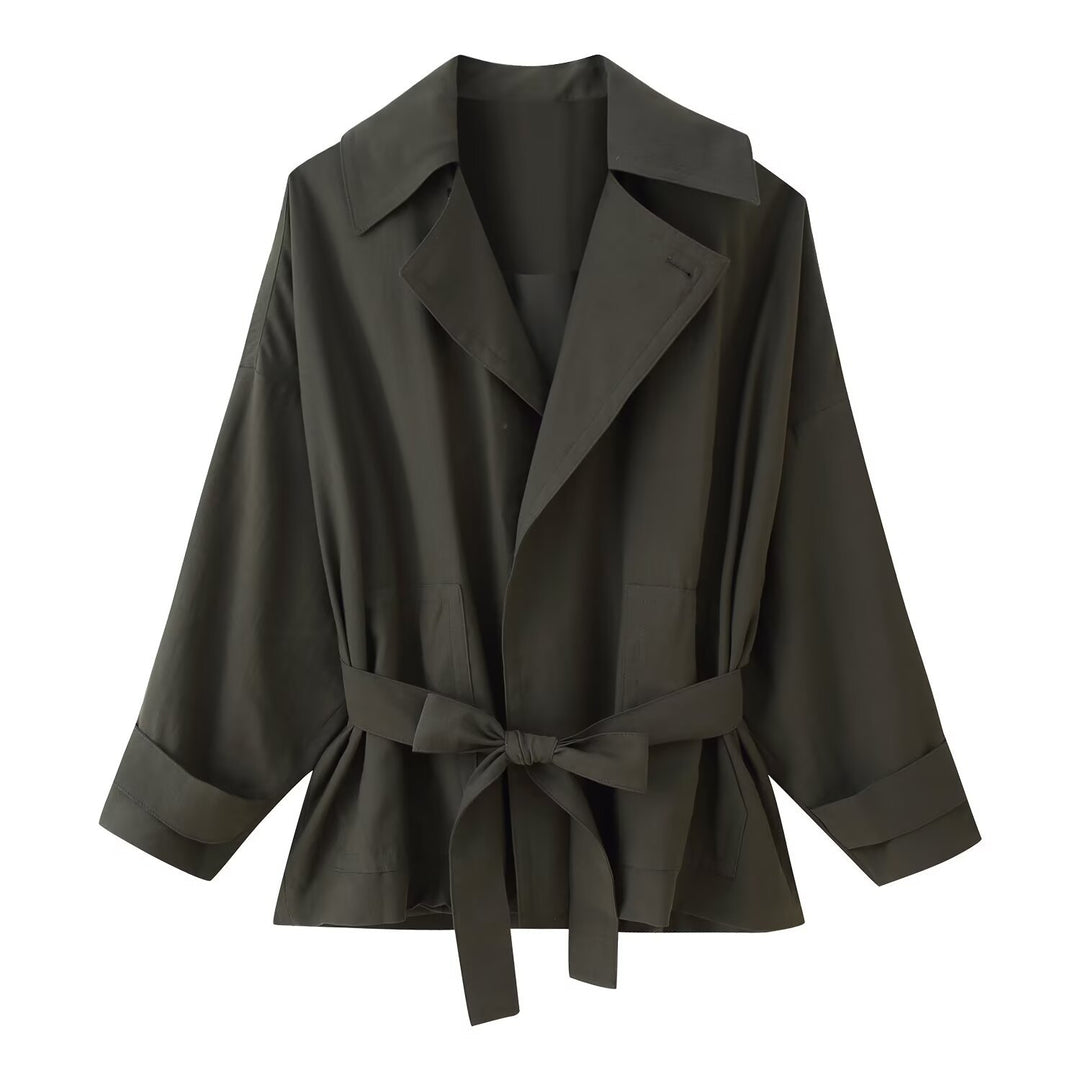 Damen 400+ weite Culotte‑Hose mit hoher Taille, verdeckter Knopfblende und vorderen Überlappungs‑Schlitzen Echo Archiv