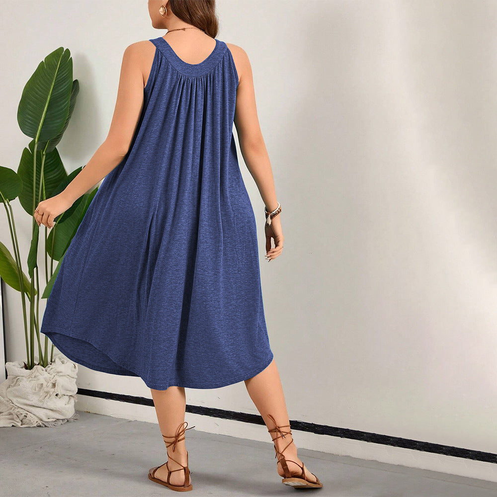 Damen lässiges A-Linien-Kleid mit großzügigem Schnitt und atmungsaktivem Material Echo Archiv
