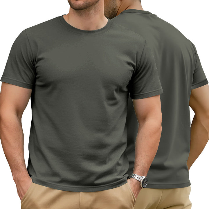 Herren nan Basic Kurzarm-T-Shirt aus hochwertigem Baumwollmix mit Rundhalsausschnitt, flachen Nähten und Regular Fit Echo Archiv