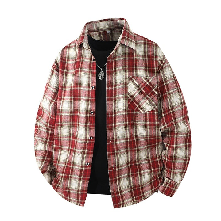 Herren Oversize kariertes Flanellhemd mit Brusttasche und entspannter Overshirt-Passform Echo Archiv