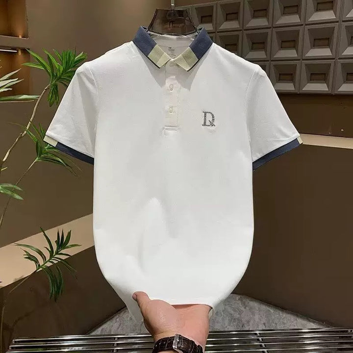 Herren Poloshirt mit Kontrastkragen und feiner Struktur Echoarchiv