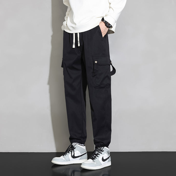 Herren Cargo‑Jogginghose mit Multifach‑Taschen, Kordelzug und elastischem Beinabschluss – Bravaro