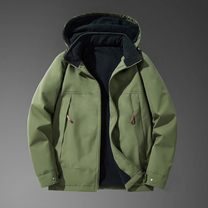 Herren Softshell-Übergangsjacke mit wärmendem Fleece-Innenfutter und Kapuze – Taviero
