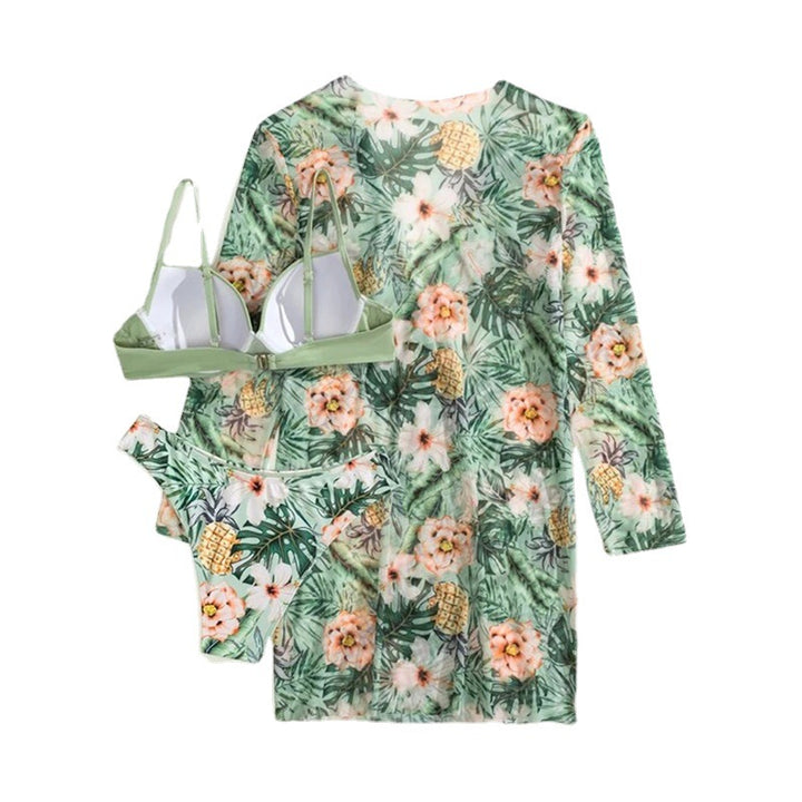 Damen Strandkimono mit tropischem Blattmuster Echo Archiv