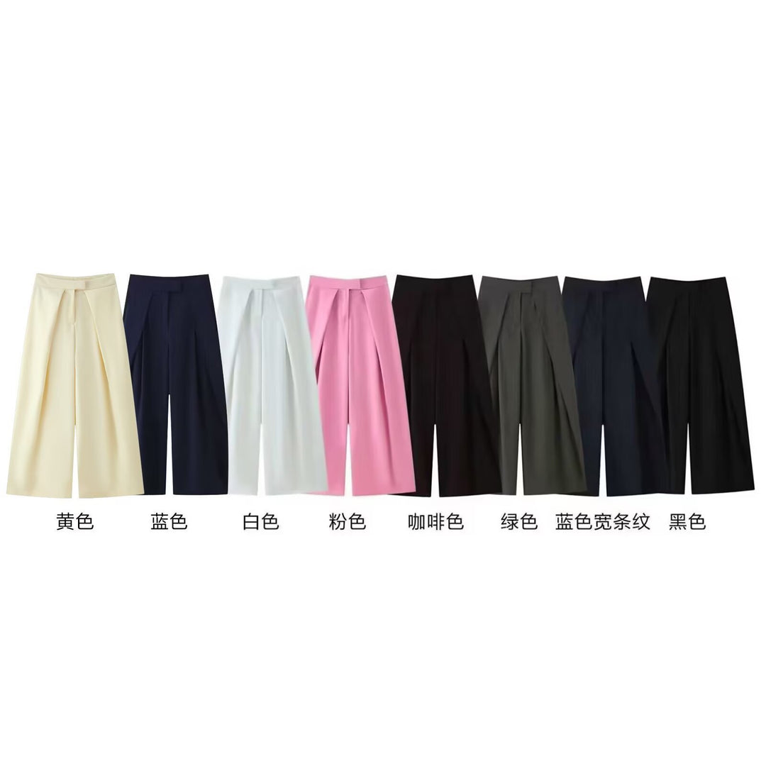 Damen weit geschnittene Culotte-Hose mit eleganten Falten und hohem Bund Echo Archiv