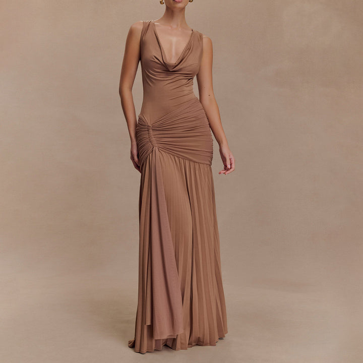 Damen Elegantes Maxikleid mit drapiertem Oberteil Echo Archiv