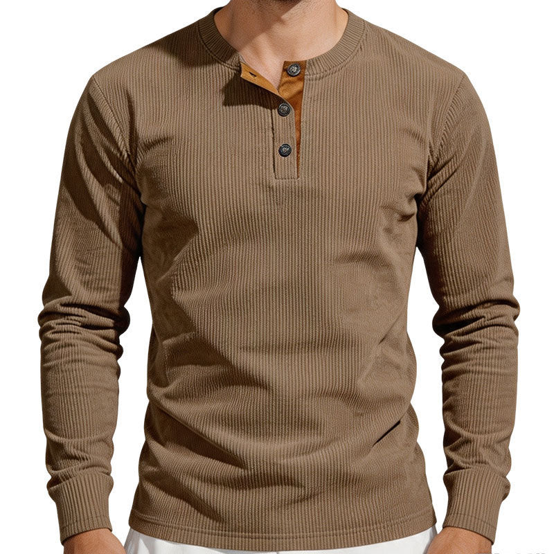 Herren Thermo-Ripp-Langarm-Henleyshirt mit Knopfleiste Echoarchiv