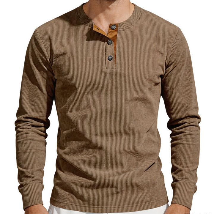 Herren Thermo-Ripp-Langarm-Henleyshirt mit Knopfleiste Echoarchiv
