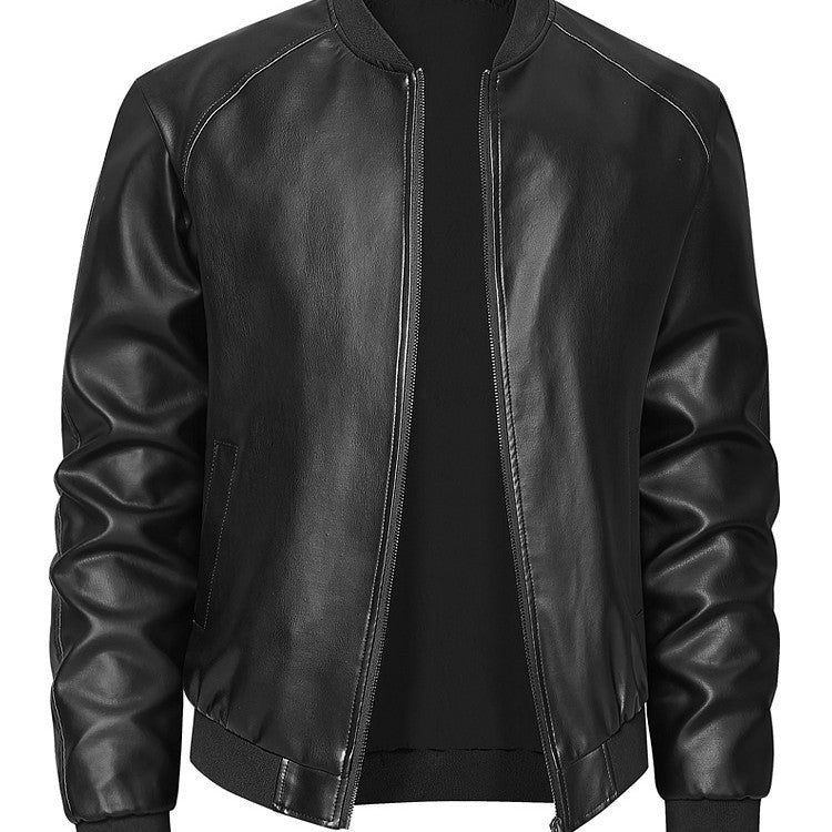Herren elegante Lederjacke mit modischem Schnitt und praktischen Taschen Echoarchiv