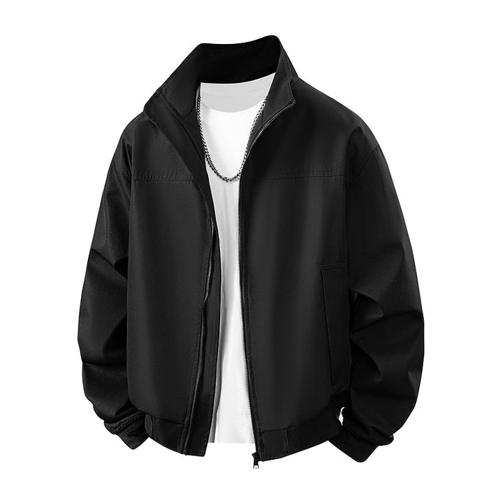Herren modische Bomberjacke mit elastischen Bündchen und seitlichen Reißverschlusstaschen Echoarchiv