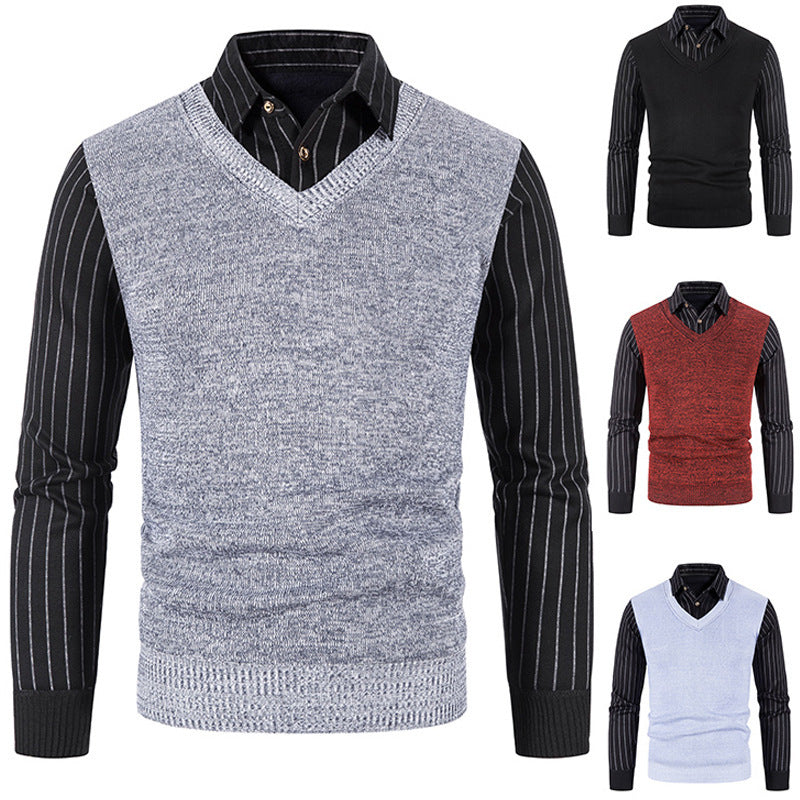 Herren eleganter V-Ausschnitt Pullover Echoarchiv
