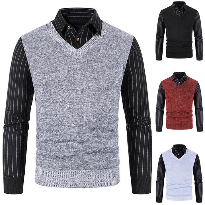 Herren eleganter V-Ausschnitt Pullover Echoarchiv