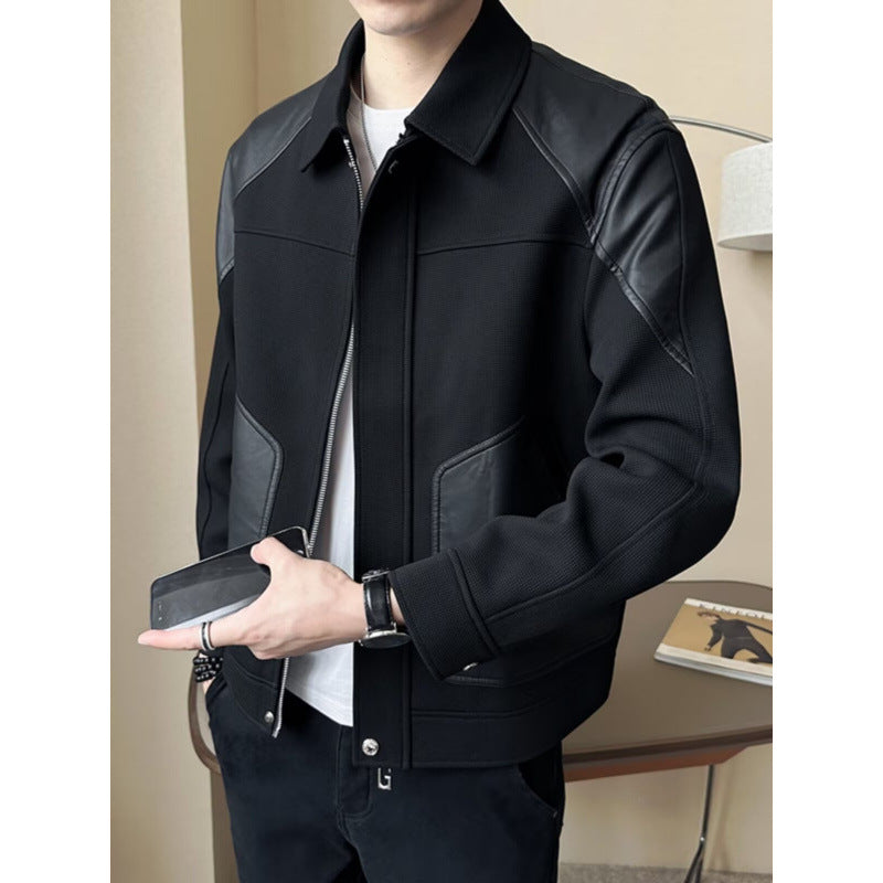 Herren Urban Padded Jacke mit Lederdetails Echo Archive